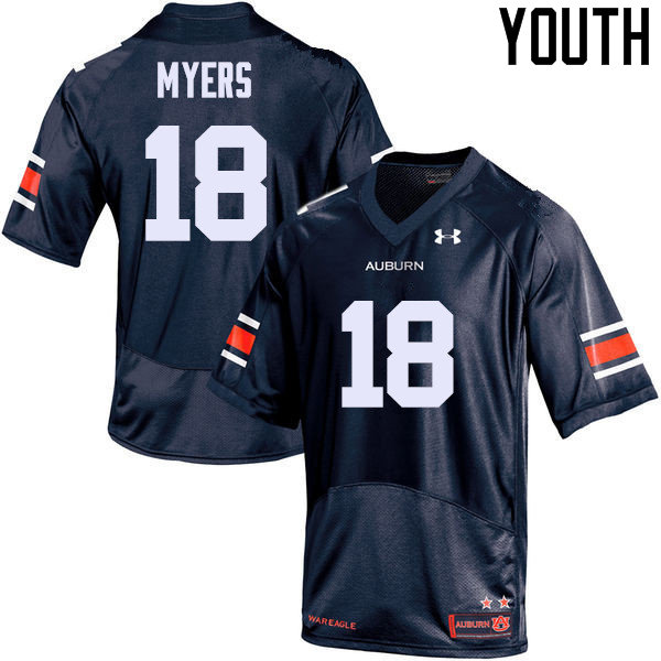 Youth Auburn Tigers #18 Jayvaughn Myers College Football Jerseys Sale-Navy - Click Image to Close